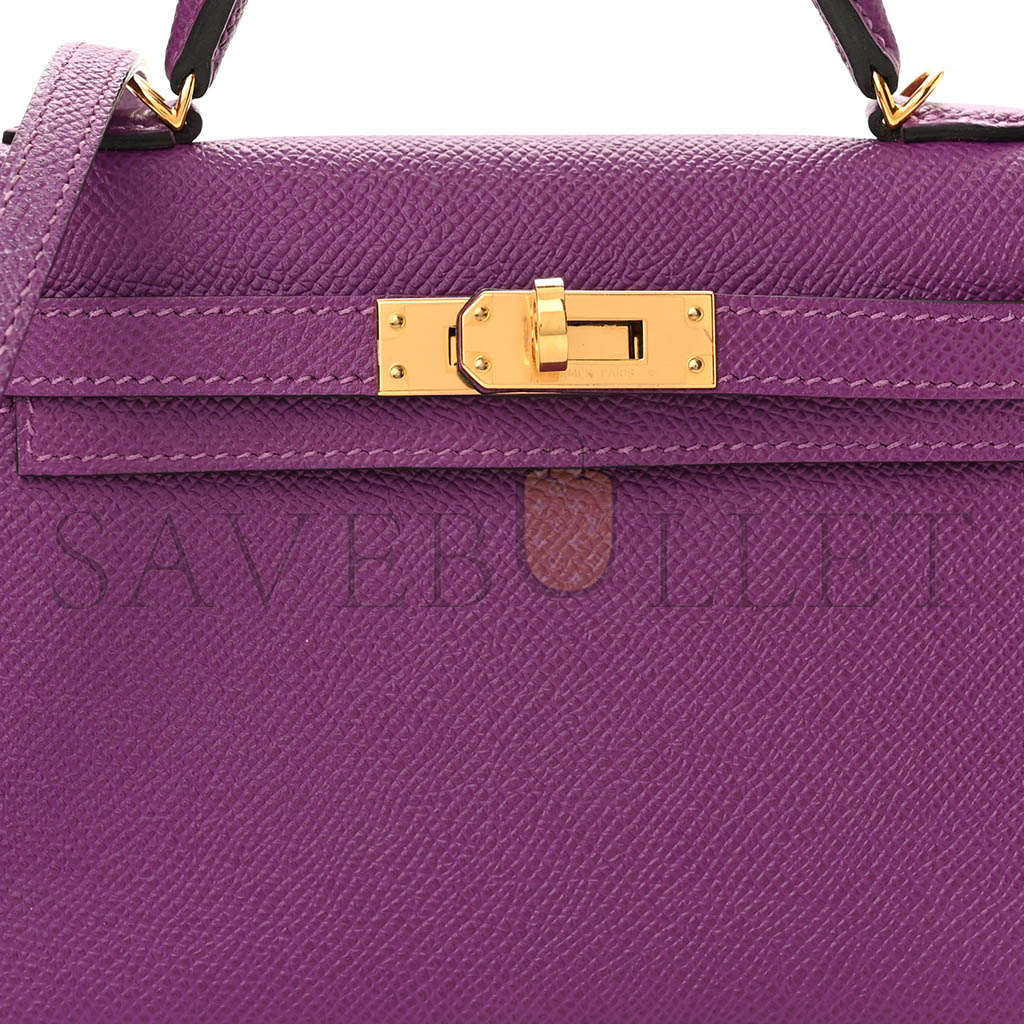 HERMÈS EPSOM MINI KELLY II ANEMONE (19*12*5.5cm) 